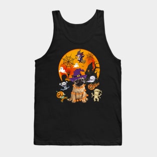 Pug Witch Funny Dog Halloween Tank Top